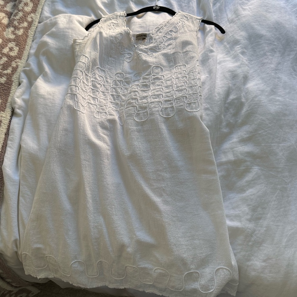 Cotton natural white dress